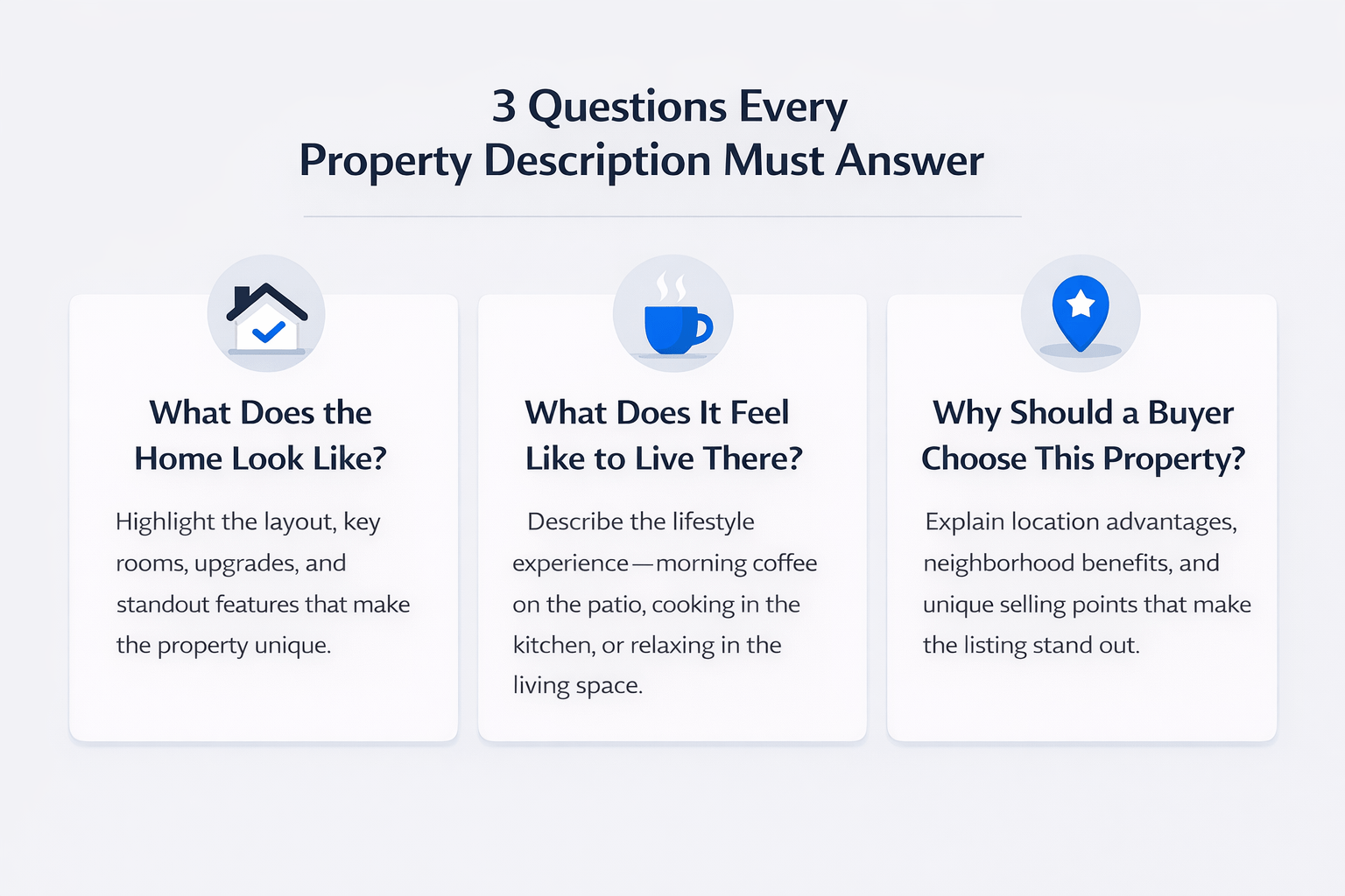 Three key questions every real estate property description should answer to attract buyers