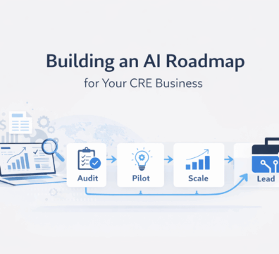 CRE AI roadmap showing audit pilot scale and lead phases for commercial real estate business