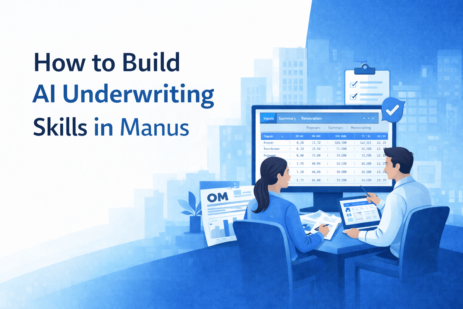 How to build AI underwriting skills in Manus using standardized Excel models for consistent commercial real estate deal analysis