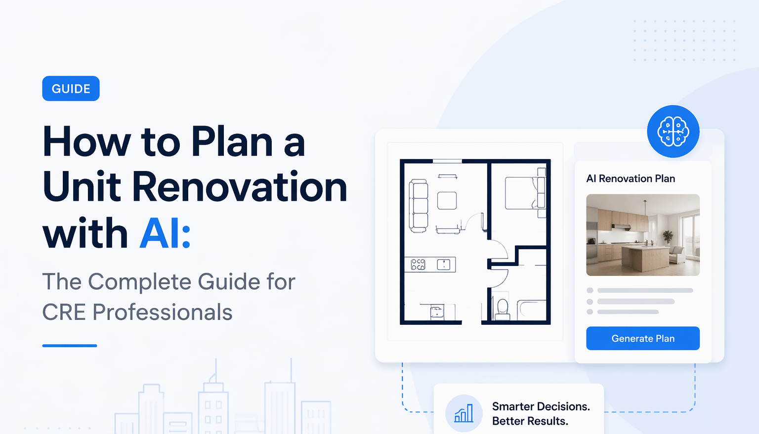 Minimalist blog feature image with blue and white SaaS-style design showing a modern luxury home render and the text “Using Midjourney for Real Estate Marketing Visuals.”